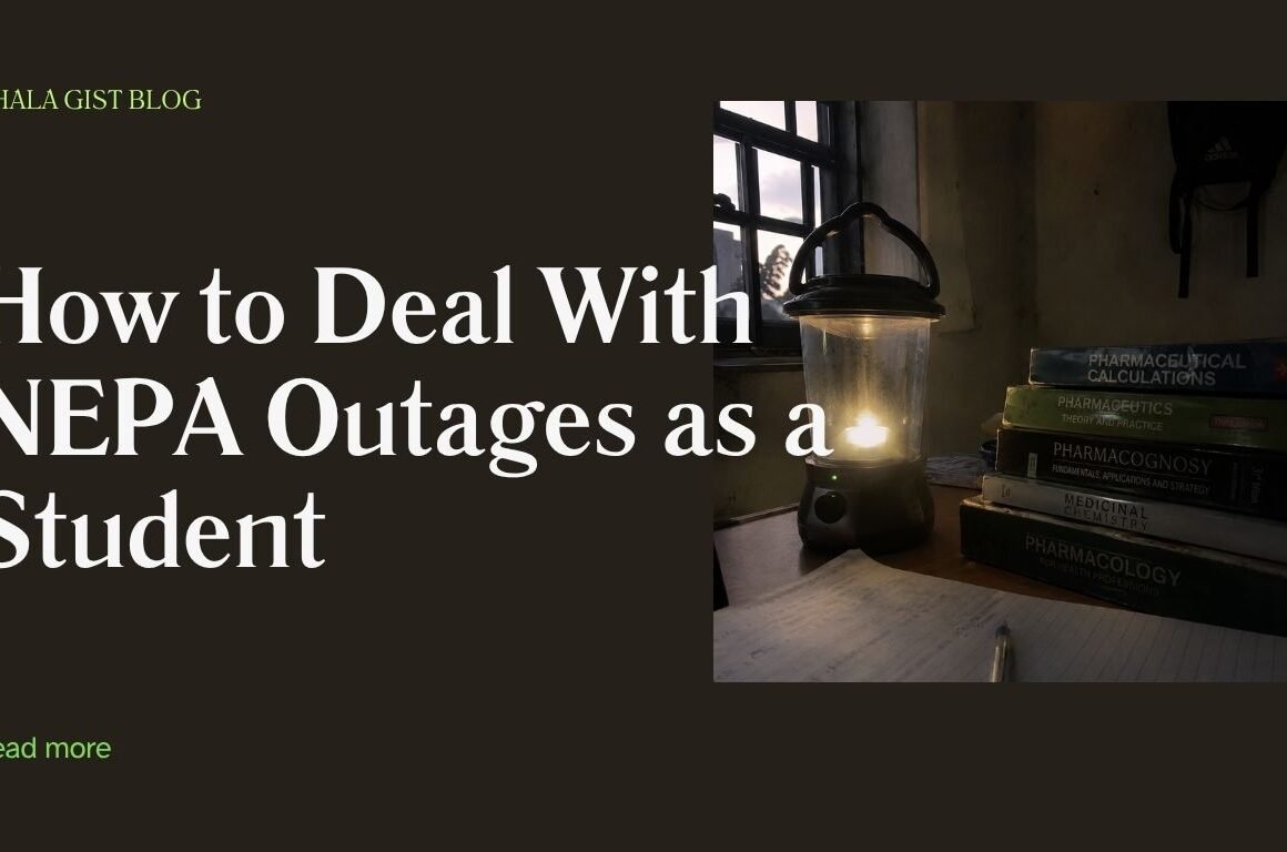 rechargeable lantern on hostel reading table during NEPA blackout