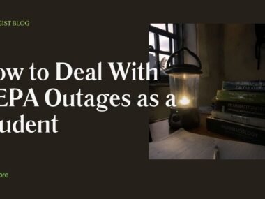 rechargeable lantern on hostel reading table during NEPA blackout