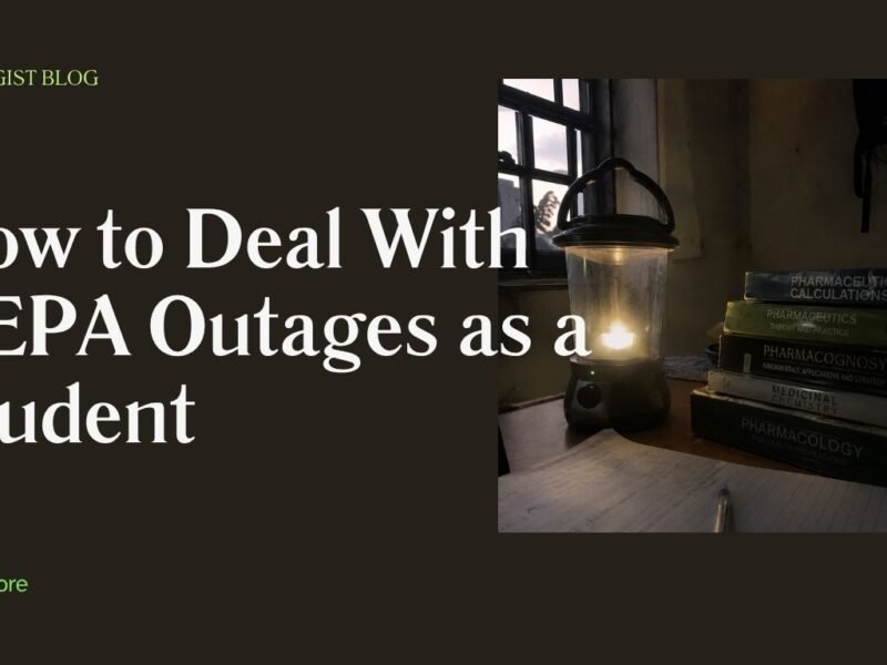 rechargeable lantern on hostel reading table during NEPA blackout